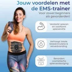 Top 10 ???? Vibeat EMS Buikspieren Trainer Elektrisch - AB Trainer - Afslankband - Spierstimulator - Sixpack Buiktrainer - Buikspiertrainer - USB Oplaadbaar - Incl. 24 Gel Pads - Incl. E-book ✔️ -XXL Nutrition-winkel 550x550 1117