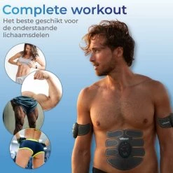Top 10 ???? Vibeat EMS Buikspieren Trainer Elektrisch - AB Trainer - Afslankband - Spierstimulator - Sixpack Buiktrainer - Buikspiertrainer - USB Oplaadbaar - Incl. 24 Gel Pads - Incl. E-book ✔️ -XXL Nutrition-winkel 550x550 1122