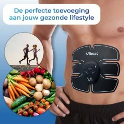 Korting ???? Vibeat EMS Buikspieren Trainer Elektrisch - AB Trainer - Afslankband - Spierstimulator - Sixpack Buiktrainer - Buikspiertrainer - USB Oplaadbaar - Incl. 24 Gel Pads - Incl. E-book ✔️ -XXL Nutrition-winkel 550x550 1156