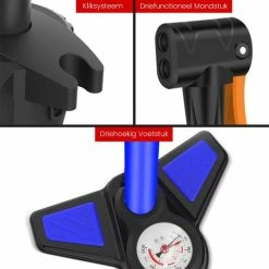 Hete verkoop ???? BOMBAR.CO BOMBAR BLACK – Fietspomp Met 11Bar Drukmeter + Extra Ventielen – Multifunctioneel Mondstuk Voor Presta & Schräder – 1kg. Aluminium Frame – Vloerpomp Voor Scooterbanden, Autobanden, Opblaasspeelgoed En Ballen ✔️ -XXL Nutrition-winkel 550x550 1202