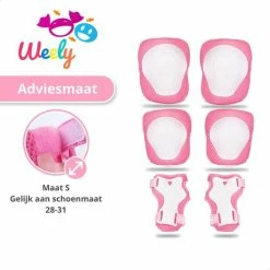 Nieuw ✨ Weely Skate Beschermset Kinderen - Helm Kind - Roze S ???? -XXL Nutrition-winkel 550x550 1252