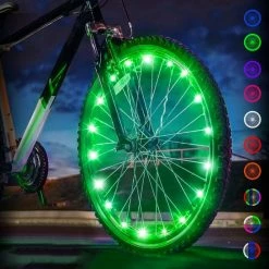 Begroting ✔️ BOTC Wielverlichting Fiets - 20 Holders - Spaakverlichting LED - Lichtsnoer Fietswiel - 20 Leds -220CM - Groen ????