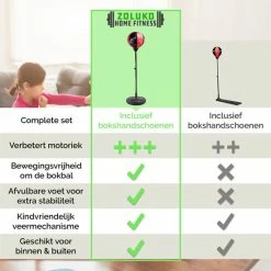 Goedkoopste ???? Zoluko Boksbal Op Voet Voor Kinderen - Inclusief Bokshandschoenen En Opblaaspompje - Bokstrainer - Verstelbaar In Hoogte - Voor Binnen En Buiten - Boksbal Op Standaard - Reflexbal - Boksbal Staand - Boksen - Zwart/Rood ✨ -XXL Nutrition-winkel 550x550 228