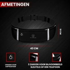 Goedkoopste ???? Fit Evolve® Sport Heupband - Hardloopband Telefoon - Sportband - Hardloop Riem - Heuptas - Unisex/Onesize - Running Belt - Zwart ???? -XXL Nutrition-winkel 550x550 303