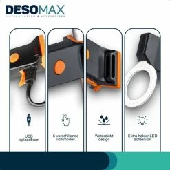 Goedkoopste ???? DesoMax® Fietslicht Achterlicht LED USB Oplaadbaar Helder Rond - Achterlicht Voor Racefiets En MTB – Herkenningslicht ✔️ -XXL Nutrition-winkel 550x550 313