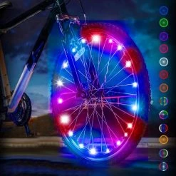 Beste recensies van ???? BOTC Wielverlichting Fiets - 20 Holders - Spaakverlichting LED - Lichtsnoer Fietswiel - 20 Leds - 220CM - Kleurrijk ????