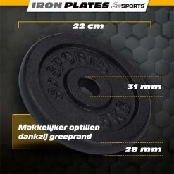 Beste Verkoop ❤️ ScSPORTS® 20 Kg Halterschijven Set - Gietijzer - 30 Mm - 4x5 Kg - Gewichten ???? -XXL Nutrition-winkel 550x550 466