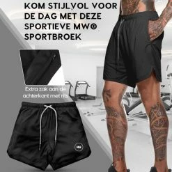 Begroting ✨ MW® Sportbroek Voor Heren - Gym Broek Met Mobiel Zak - 2 In 1 Shorts - Hardloopbroek - (Zwart - XL) ???? -XXL Nutrition-winkel 550x550 50
