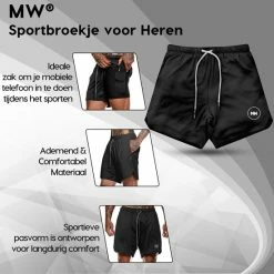 Begroting ✨ MW® Sportbroek Voor Heren - Gym Broek Met Mobiel Zak - 2 In 1 Shorts - Hardloopbroek - (Zwart - XL) ???? -XXL Nutrition-winkel 550x550 51
