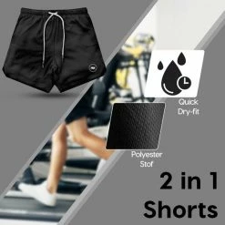 Begroting ✨ MW® Sportbroek Voor Heren - Gym Broek Met Mobiel Zak - 2 In 1 Shorts - Hardloopbroek - (Zwart - XL) ???? -XXL Nutrition-winkel 550x550 53