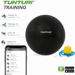 Beste deal ???? Tunturi Fitnessbal - Gymball - Swiss Ball - 65 Cm - Incl. Pomp - Zwart - Incl. Gratis Fitness App ???? -XXL Nutrition-winkel 550x550 570