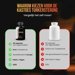 Beste deal ???? Kastoes Turkesterone 500 Mg Puur (Geen Extract) – Testosterone Booster – 60 Capsules – Halal + Vegan ✨ -XXL Nutrition-winkel 550x550 577