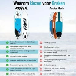 Beste Pirce ???? KRAKEN Dubbellaags SUP 10'0 Pro | Premium Double Layer Fusion Supboard | Compleet Met Peddel, Pomp, Rugzak | MSL Dropstitch Technology | 305x76x15 CM | Stand Up Paddle Board | 3 Vins Configuratie | Dual Layer & Extra Stabiel | 305 CM | TOT 140 KG ???? -XXL Nutrition-winkel 550x550 609