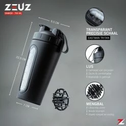Aanbiedingen ???? ZEUZ® Premium RVS Shakebeker – Proteïne Shaker – Shake Beker - BPA Vrij – 700 Ml - Mat Zwart ???? -XXL Nutrition-winkel 550x550 625
