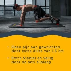 Nieuw ???? Rising-Phoenix RP® Fitness Mat Yoga Mat 1,5 Cm Sport Fitnessmat Anti Slip - Draagtas & Draagriem - Gym Workout Ebook & Poster - Zwart ???? -XXL Nutrition-winkel 550x550 639