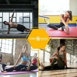 Nieuw ???? Rising-Phoenix RP® Fitness Mat Yoga Mat 1,5 Cm Sport Fitnessmat Anti Slip - Draagtas & Draagriem - Gym Workout Ebook & Poster - Zwart ???? -XXL Nutrition-winkel 550x550 640