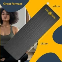 Nieuw ???? Rising-Phoenix RP® Fitness Mat Yoga Mat 1,5 Cm Sport Fitnessmat Anti Slip - Draagtas & Draagriem - Gym Workout Ebook & Poster - Zwart ???? -XXL Nutrition-winkel 550x550 642