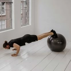 Coupon ???? Rockerz Fitness® - Yoga Bal Inclusief Pomp - Pilates Bal - Fitness Bal - Zwangerschapsbal - Goede Houding Bij Het Thuiswerken - 55 Cm - Kleur: Zwart ???? -XXL Nutrition-winkel 550x550 655