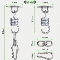 Aanbiedingen ⌛ Zoluko RVS Ophangsysteem - 300 KG Draagkracht - 360° Vrij Draaibaar - Geluiddempende Veer - Bokszak Ophangsysteem - Plafondbeugel - Plafondhaak - Ophanghaak - Schroefhaak ???? -XXL Nutrition-winkel 550x550 673