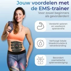 Coupon ⭐ Vibeat EMS Buikspieren Trainer Elektrisch - AB Trainer - Afslankband - Spierstimulator - Sixpack Buiktrainer - Buikspiertrainer - USB Oplaadbaar - Incl. 24 Gel Pads - Incl. E-book ???? -XXL Nutrition-winkel 550x550 690