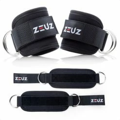 Goedkoop ???? ZEUZ® 2 Stuks Enkelband Fitness – Ankle Cuff Strap – Kabelmachine - Sport Beenband Straps – Zwart ????