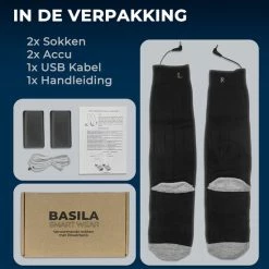 Goedkoop ???? Basila® Elektrisch Verwarmende Sokken - Zwart - Unisex Voor Vrouwen En Mannen - Free Size - 4000mAh Accu - USB Oplaadbaar ???? -XXL Nutrition-winkel 550x550 874