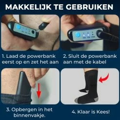 Goedkoop ???? Basila® Elektrisch Verwarmende Sokken - Zwart - Unisex Voor Vrouwen En Mannen - Free Size - 4000mAh Accu - USB Oplaadbaar ???? -XXL Nutrition-winkel 550x550 875