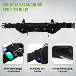 Beste Verkoop ???? Fit Factory Hardloopriem Telefoonhouder Met Drinkflessen Running Belt Drinkgordel - Bidonhouder - Sportband - Heuptas - Hardlooptasje - Hardlopen - Zwart - Heren Damen - One Size ???? -XXL Nutrition-winkel 550x550 904