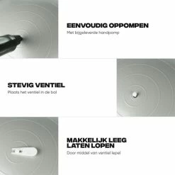 Promo ???? Rockerz Fitness® - Yoga Bal Inclusief Pomp - Pilates Bal - Fitness Bal - Zwangerschapsbal - Goede Houding Bij Het Thuiswerken - 90 Cm - Kleur: Grijs ✨ -XXL Nutrition-winkel 550x550 954