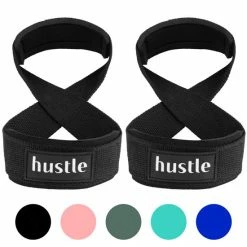 Korting ???? Hustle - Zwarte Figure 8 Straps - Met Padding - Lifting Grips/Hooks/Straps - Maat M/L - 1 Paar ✨