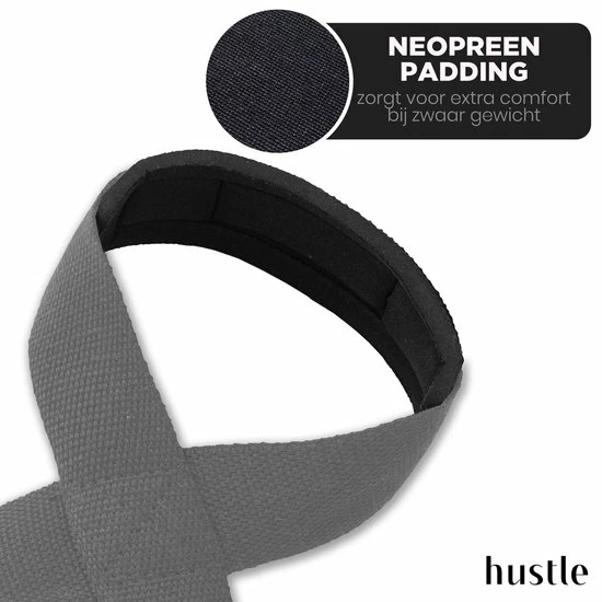Korting ???? Hustle - Zwarte Figure 8 Straps - Met Padding - Lifting Grips/Hooks/Straps - Maat M/L - 1 Paar ✨ 5 Korting ???? Hustle - Zwarte Figure 8 Straps - Met Padding - Lifting Grips/Hooks/Straps - Maat M/L - 1 Paar ✨ - Afbeelding 3