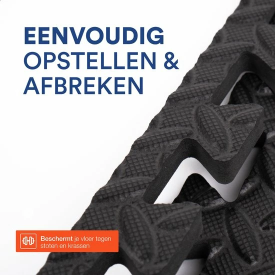 Goedkoop ???? VE Goods Sport Puzzelmat - Fitnessmat - 6 Stuks Van 60x60x1,2cm - Sportmat Met Antislip - Yogamat - Geluidabsorberend EVA - Totaal 180x120cm - 2,16m² - Zwart ???? 8 Goedkoop ???? VE Goods Sport Puzzelmat - Fitnessmat - 6 Stuks Van 60x60x1,2cm - Sportmat Met Antislip - Yogamat - Geluidabsorberend EVA - Totaal 180x120cm - 2,16m² - Zwart ???? - Afbeelding 6