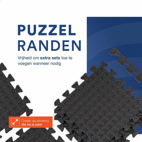 Goedkoop ???? VE Goods Sport Puzzelmat - Fitnessmat - 6 Stuks Van 60x60x1,2cm - Sportmat Met Antislip - Yogamat - Geluidabsorberend EVA - Totaal 180x120cm - 2,16m² - Zwart ???? 11 Goedkoop ???? VE Goods Sport Puzzelmat - Fitnessmat - 6 Stuks Van 60x60x1,2cm - Sportmat Met Antislip - Yogamat - Geluidabsorberend EVA - Totaal 180x120cm - 2,16m² - Zwart ???? - Afbeelding 9