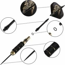 Goedkoopste ⭐ DOGMA Dartpijlen - 23 & 24 Gram Darts - Premium Brass Dartspijlen Set - 6 Steeltip Dartpijltjes - Extra Dart Flights & Dart Shafts ???? -XXL Nutrition-winkel 550x551 1