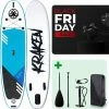 Beste Pirce ???? KRAKEN Dubbellaags SUP 10'0 Pro | Premium Double Layer Fusion Supboard | Compleet Met Peddel, Pomp, Rugzak | MSL Dropstitch Technology | 305x76x15 CM | Stand Up Paddle Board | 3 Vins Configuratie | Dual Layer & Extra Stabiel | 305 CM | TOT 140 KG ????
