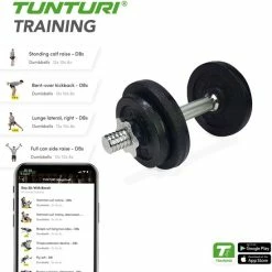 Beste deal ???? Tunturi Gewichten Gietijzer Totaal 20kg - Halterset Met Schroefsluiting - Dumbbell Set - 2 Halterstangen - 30mm - Incl. Gratis Fitness App ???? -XXL Nutrition-winkel 550x553 14