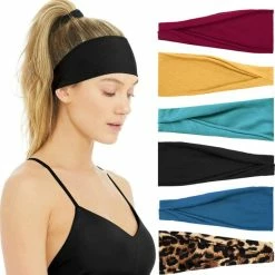 Aanbiedingen ???? LIXIN Set 6 Stuks Vouwen Haarbanden - Kleur 3 - Dames Haarbanden - Hoofdband Dames - Volwassenen - Elastisch Antislip - Yoga - Hardlopen - Haaraccessoires ✨