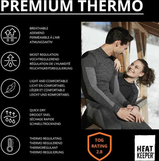 Beste Verkoop ⌛ HEAT KEEPER Heatkeeper Thermoset Dames Premium Techno - Thermoshirt Met Lange Mouwen En Legging - Zwart Melange - TOGwaarde 2.8 - Thermisch Isolerend ???? Shirt En Legging - Maat M ???? 5 Beste Verkoop ⌛ HEAT KEEPER Heatkeeper Thermoset Dames Premium Techno - Thermoshirt Met Lange Mouwen En Legging - Zwart Melange - TOGwaarde 2.8 - Thermisch Isolerend ???? Shirt En Legging - Maat M ???? - Afbeelding 3