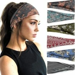 Beste Verkoop ???? BOTC Haarband - 6 Stuks Dames Haarbanden - Boho Hoofdbanden - Retro Brede Haarbanden - Voor Yoga & Workout - Elastische ????