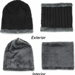 Gloednieuw ???? Merkloos Gebreide Beanie Muts En Sjaal Set | Warme Bonnet Winter Muts Met Colsjaal Nekwarmer | Halswarmer Wintermuts Wol Gevoerd | Warme & Zachte Fleece Voering | Unisex | Voor Dames En Heren | Volwassenen - Koffie - Coffee ???? -XXL Nutrition-winkel 550x557 4