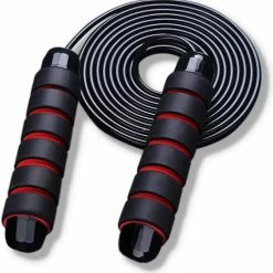 Begroting ???? Merkloos Sport Springtouw Voor Fitness - Jump Rope - Afvallen - Resistance Band - Weerstandsbanden - Fitness Elastiek - 170 Gram - Rood ✔️