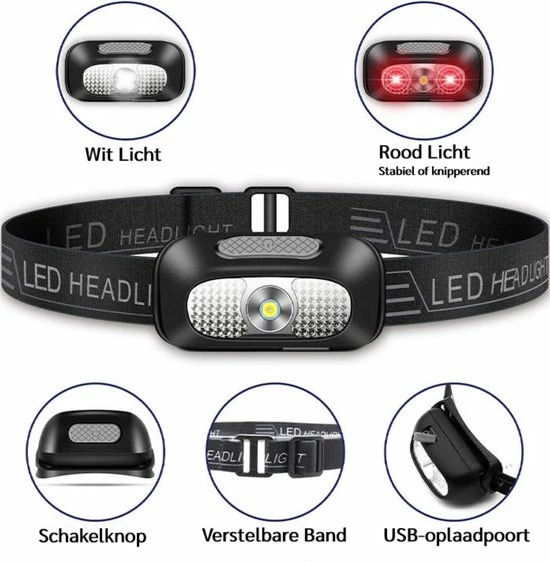 Kopen ???? Detepo Led Hoofdlamp - USB Oplaadbaar - Hoofdlampje Met Wit En Rood Licht - Waterdicht En Verstelbaar - Voor Hardlopen En Klussen ✨ 9 Kopen ???? Detepo Led Hoofdlamp - USB Oplaadbaar - Hoofdlampje Met Wit En Rood Licht - Waterdicht En Verstelbaar - Voor Hardlopen En Klussen ✨ - Afbeelding 7