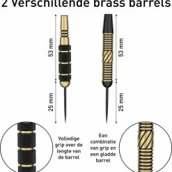 Goedkoopste ⭐ DOGMA Dartpijlen - 23 & 24 Gram Darts - Premium Brass Dartspijlen Set - 6 Steeltip Dartpijltjes - Extra Dart Flights & Dart Shafts ???? -XXL Nutrition-winkel 550x566 7