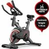 Korting ???? Venom Sports Hometrainer Fiets – Hometrainer Fitness - Professionele Indoor Bike Met Lage Instap – Hoge Stabiliteit – V-belt Aandrijving – Tot 175cm En 150kg – Zwart/Rood ????