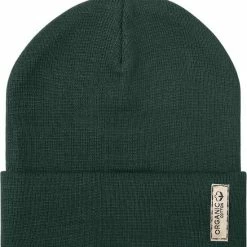 Aanbiedingen ✔️ Happyshopper Beanie - Wintermuts - Muts Heren En Dames - Organisch - Biologisch Katoen - Donkergroen ❤️