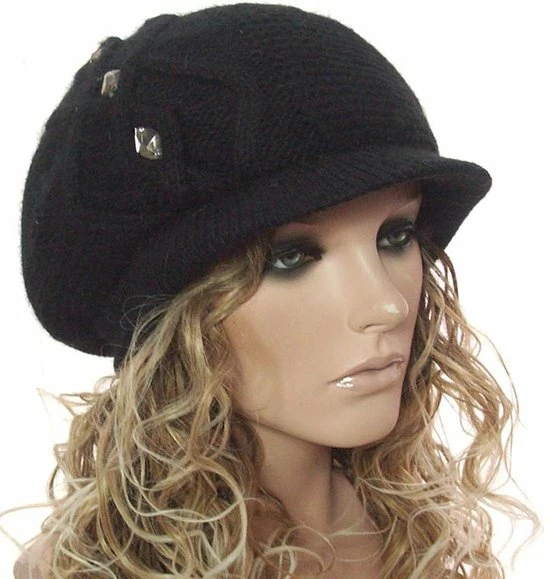 Groothandel ❤️ Kanaan Dames Muts Winterpet Met Kort Klepje Met Strass Stenen Kleur Zwart Maat One Size ???? 3 Groothandel ❤️ Kanaan Dames Muts Winterpet Met Kort Klepje Met Strass Stenen Kleur Zwart Maat One Size ????