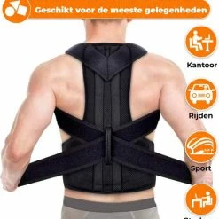 Goedkoopste ???? Luxegoed ®Rug- Schouders & Nek | Postuur Corrector | Rug Corrector | Posture Corrector | Verstelbaar | Unisex | M ⭐