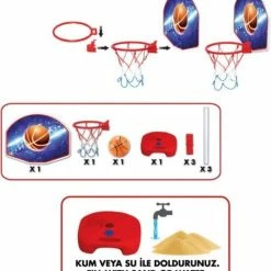 Nieuw ✨ DEDE Basketbalset - Basketbal Standaard Kinderen - Basketbalring - Basketbalpaal In Hoogte Verstelbaar- Basketbalnetje - Gratis Basketbal ???? -XXL Nutrition-winkel 550x600 4