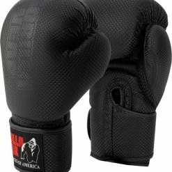 Gloednieuw ???? Gorilla Wear Montello - Bokshandschoenen - Boxing Gloves - Boksen - Zwart/Rood - 16 Oz ????