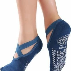 Aanbiedingen ???? Merkloos Yoga & Pilates Sokken Met Antislip - 'Ballerina Yoga' - Dichte Tenen - Zwart - Blauw ⭐
